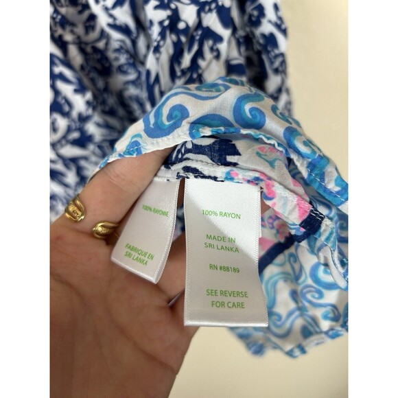 Lilly Pulitzer S Nevie Off The Shoulder Top Blouse Krillin It Oyster Bay Resort - Picture 6 of 8
